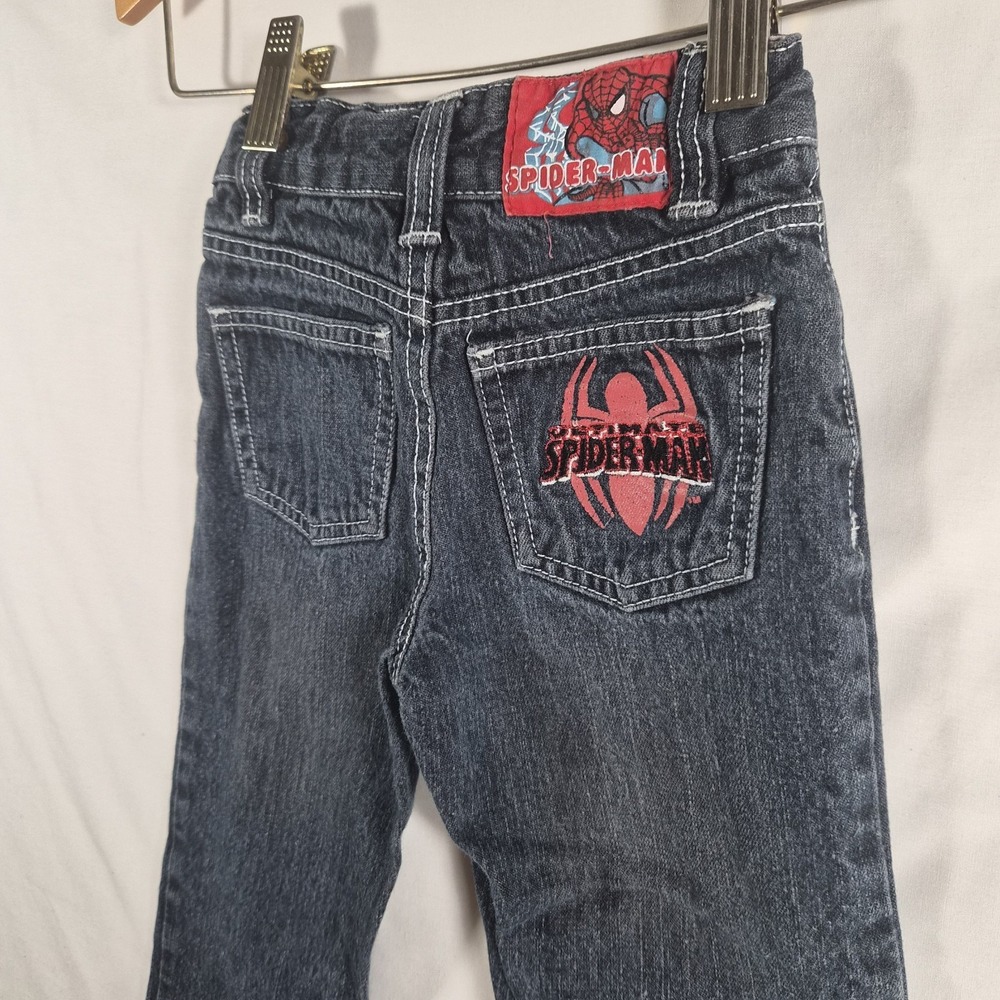 Y2k Style Spider Man Boys 2T Jeans Wall Crawler Graphic Denim Pants